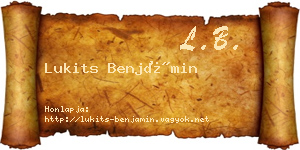 Lukits Benjámin névjegykártya
